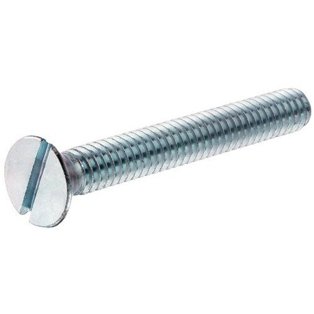 Hillman #6-32 x 1 in Slotted Flat Machine Screw, Zinc Plated Steel, 10 PK 7761